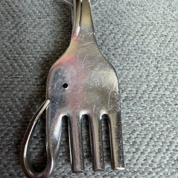 Silver Plated Elephant Fork Pendant Necklace - Picture 3 of 7